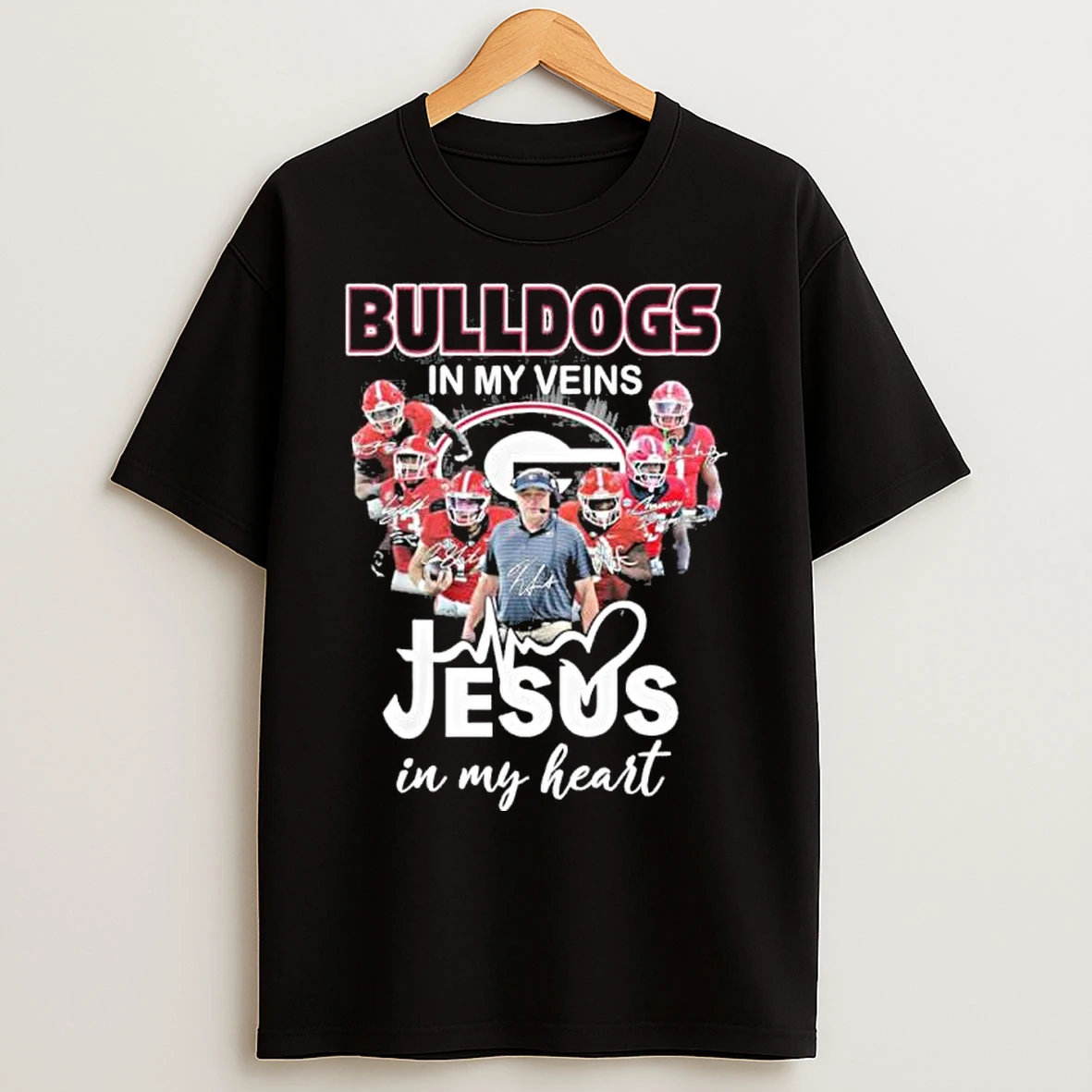 Classic Cfp Georgia Bulldogs In My Veins Jesus In My Heart T Shirts