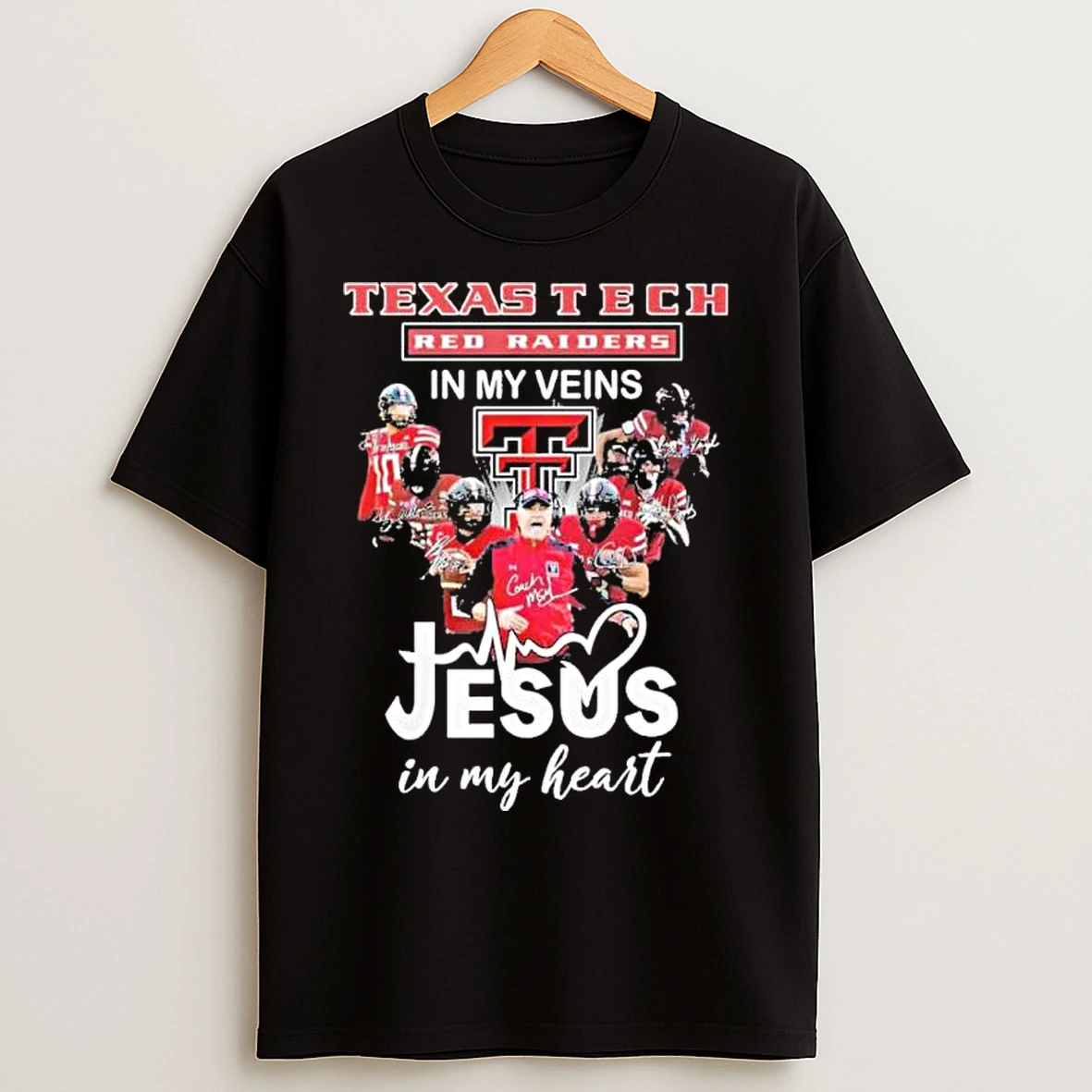 Classic Cfp Texas Tech Red Raiders In My Veins Jesus In My Heart T Shirts