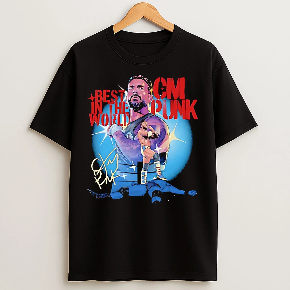 Classic Cm Punk Best In The World Signature T Shirts