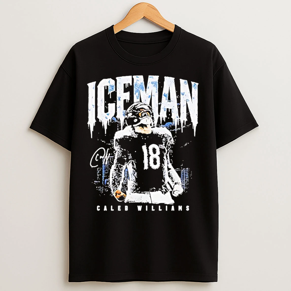 Classic Caleb Williams Chicago Bears Iceman Signature Graphic T Shirts