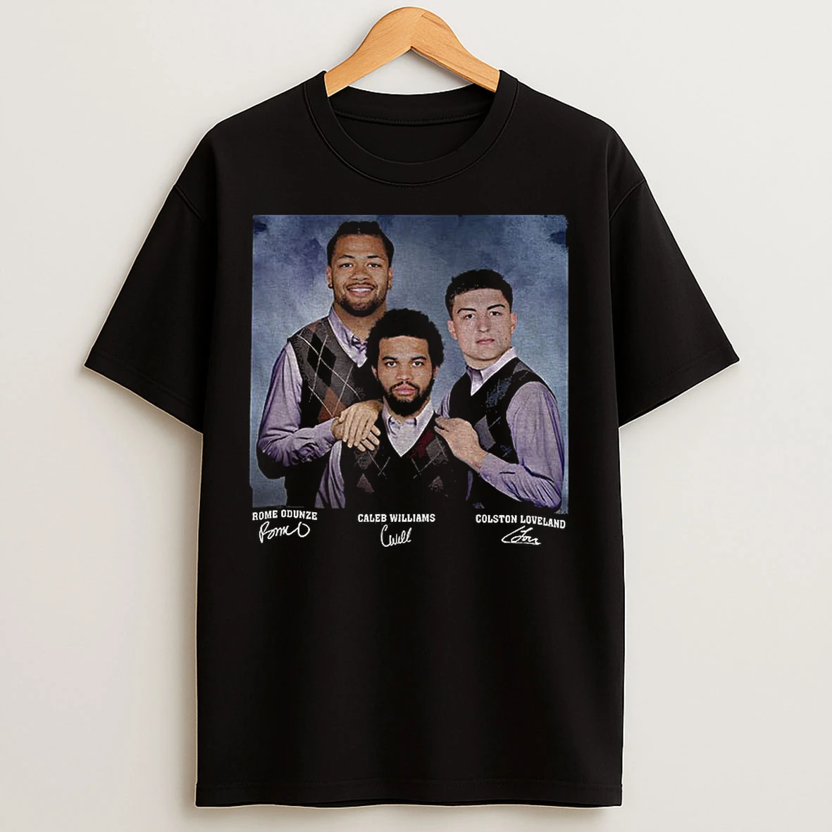 Classic Caleb Williams Colston Loveland Rome Odunze Chicago Bears Football Step Brothers Signatures T Shirts