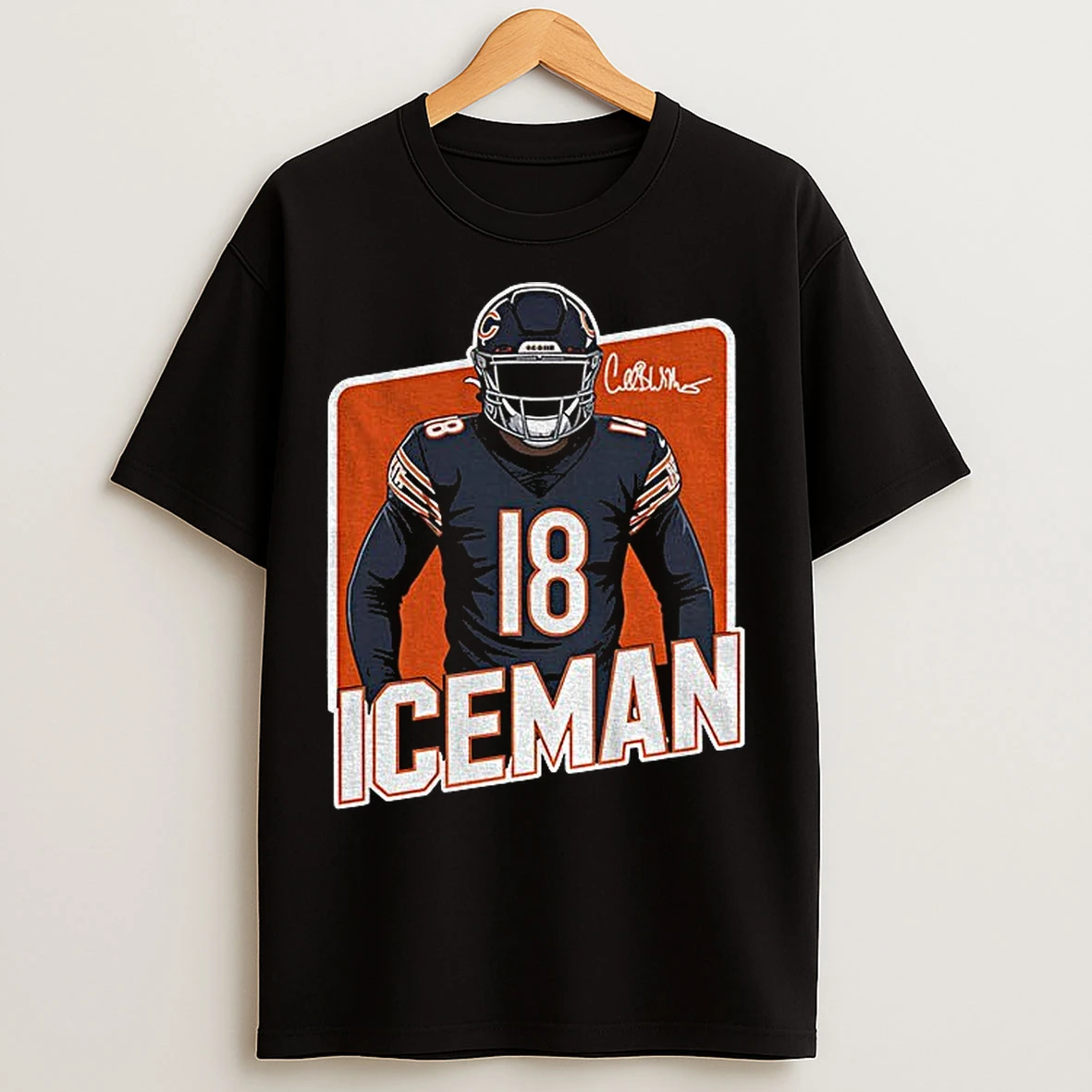 Classic Caleb Williams Iceman 18 Chicago Bears Nfl Football 2025 Signature T Shirts