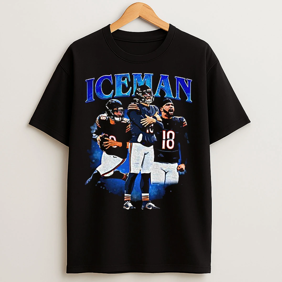 Classic Caleb Williams Iceman Chicago Bears Football Graphic Vintage T Shirts