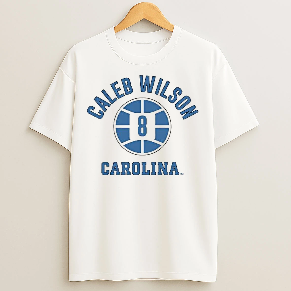 Classic Caleb Wilson Name Number Ball Unc Basketball T Shirts