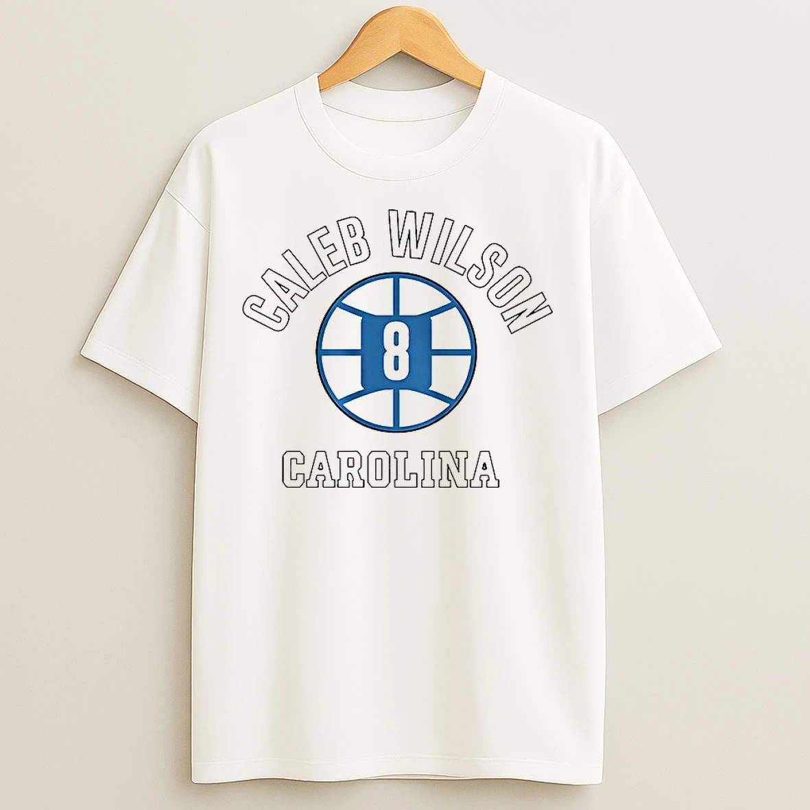 Classic Caleb Wilson North Carolina Tar Heels Basketball Name Number 8 Ball T Shirts