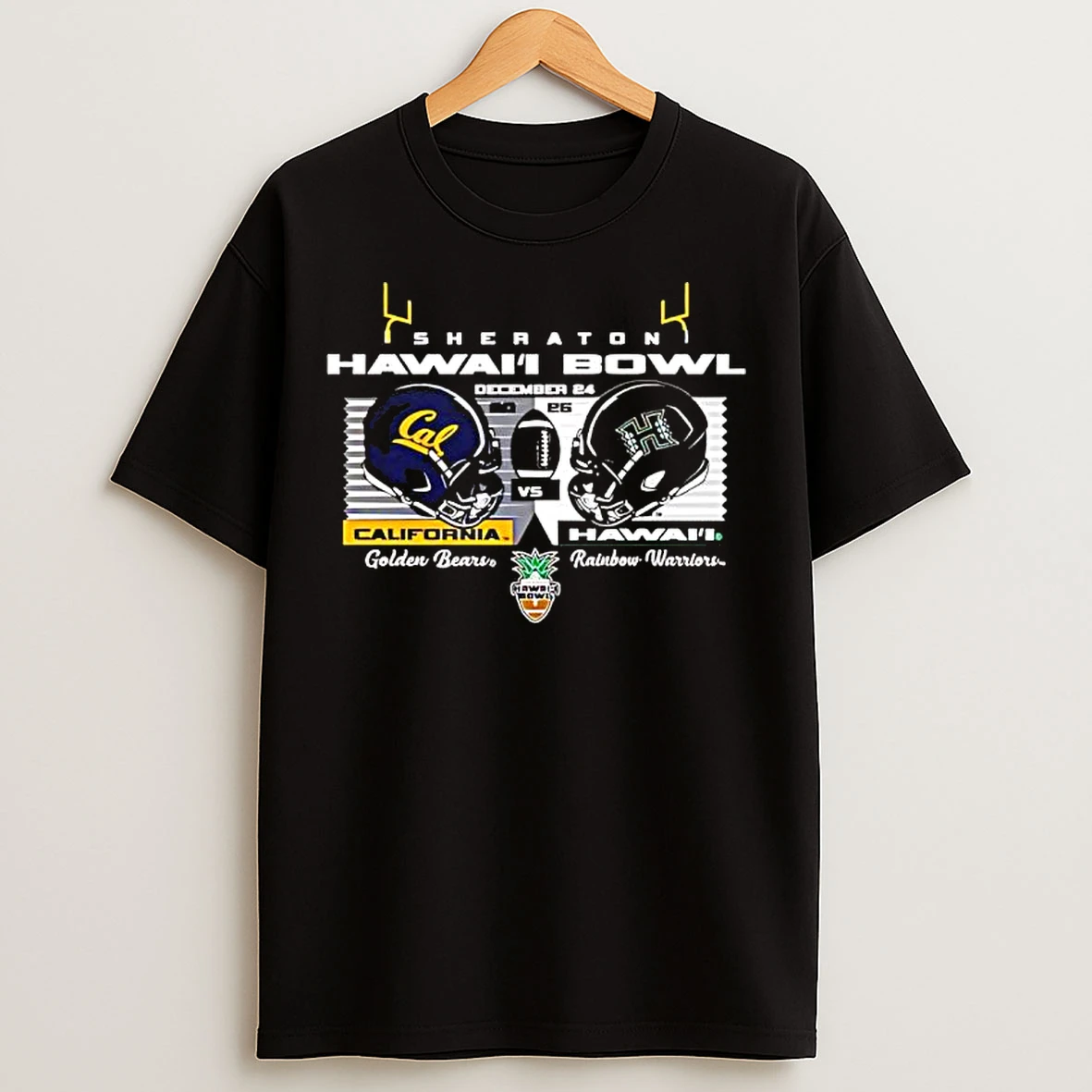 Classic California Golden Bears Vs University Of Hawaii 2025 Sheraton Rainbow Warriors T Shirts
