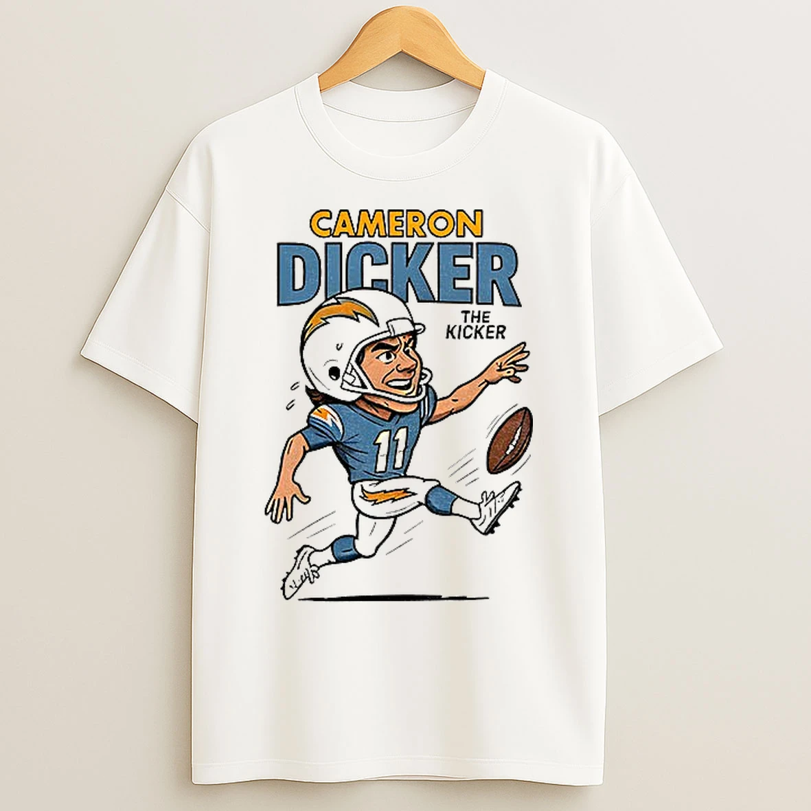 Classic Cameron Dicker The Kicker Caricature Los Angeles Chargers Football Nfl T Shirts