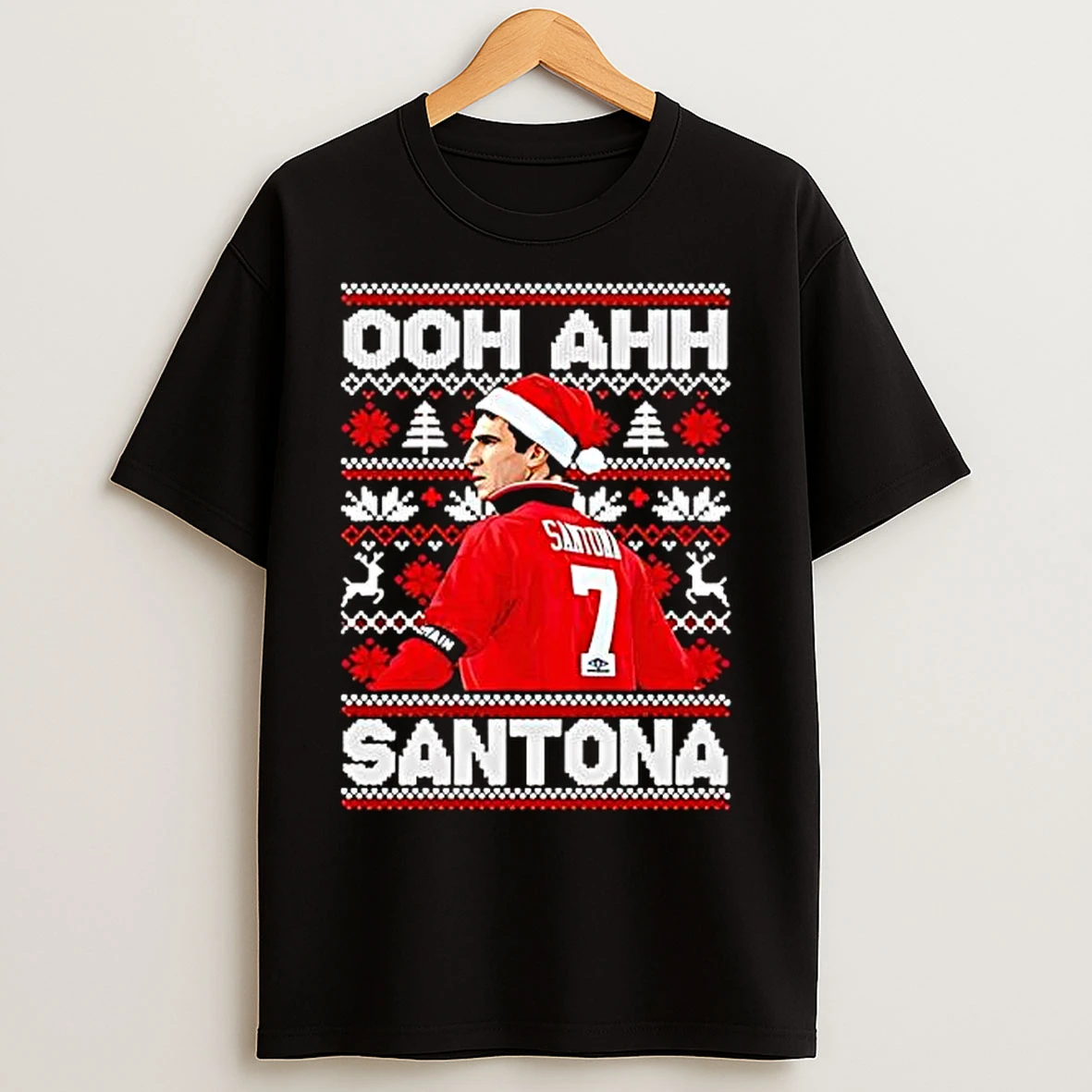 Classic Cantona Christmas Ooh Ahh Cantona Ugly Christmas T Shirts