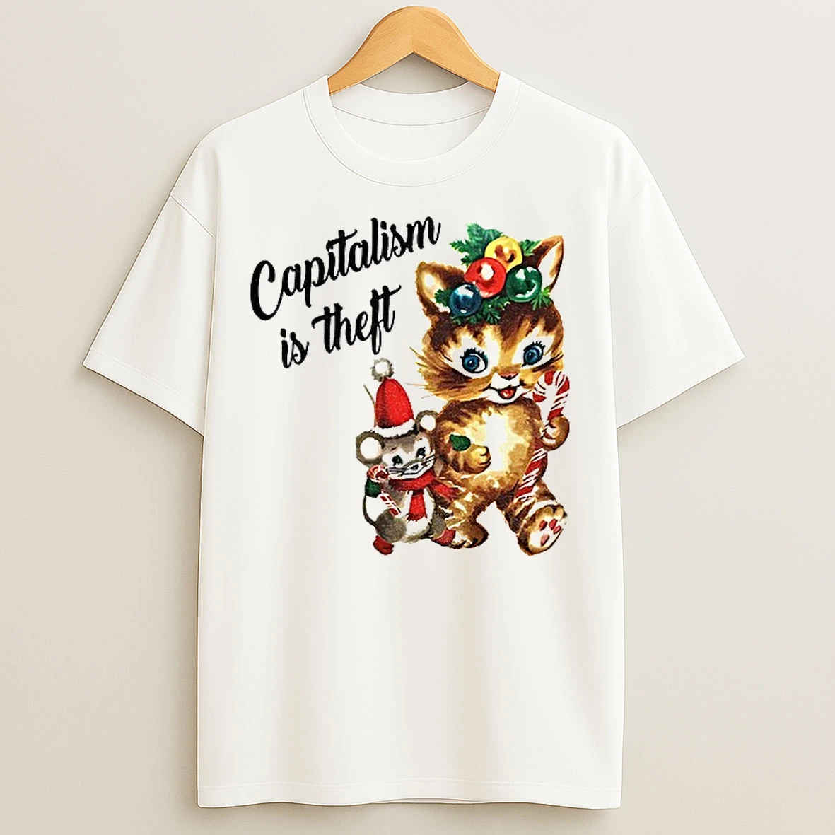 Classic Capitalism Is Theft Holiday Anti Capitalist T Shirts