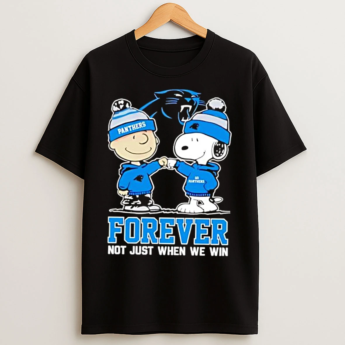 Classic Carolina Panthers Charlie Brown And Snoopy Forever Not Just When We Win T Shirts