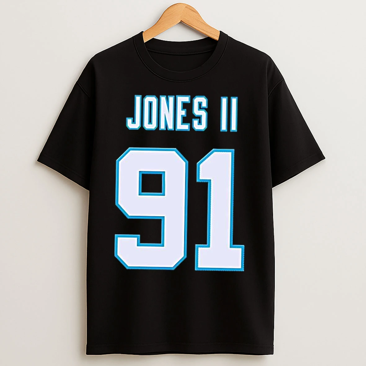 Classic Carolina Panthers Edge Pat Jones Ii Number 91 T Shirts