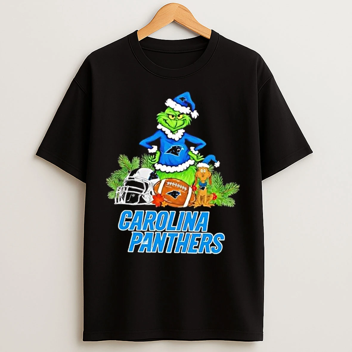 Classic Carolina Panthers Football X Grinch And Max Dog Merry Christmas T Shirts