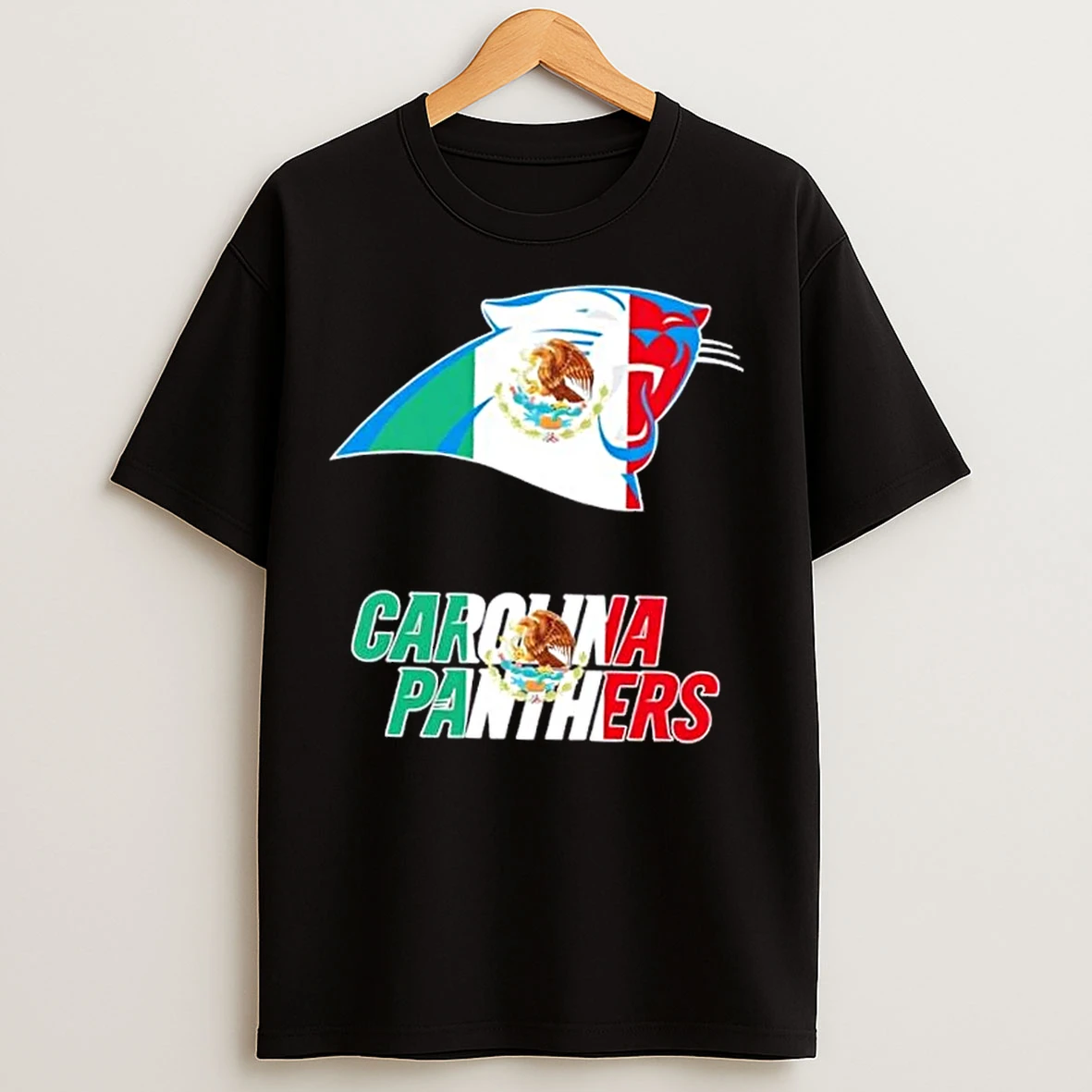 Classic Carolina Panthers Football X Mexican Flag T Shirts