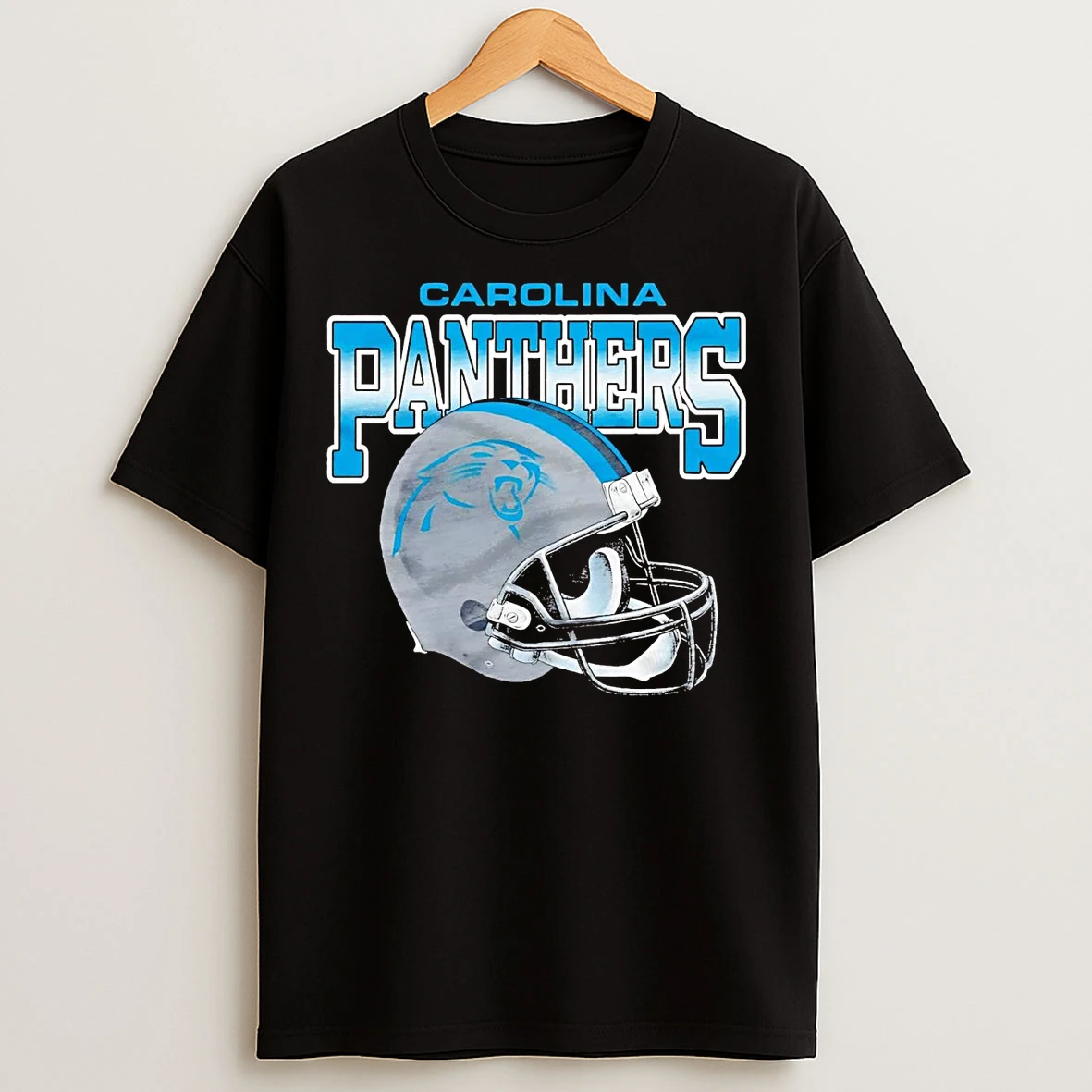 Classic Carolina Panthers Gradient Helmet T Shirts