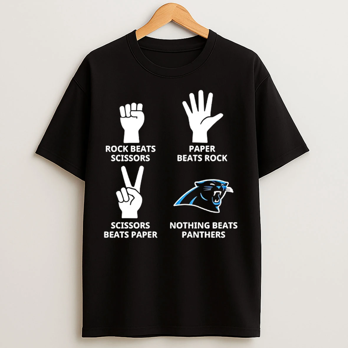 Classic Carolina Panthers Nothing Beats Rock Beats Scissors Paper Beats Rock Scissors Beats Paper T Shirts