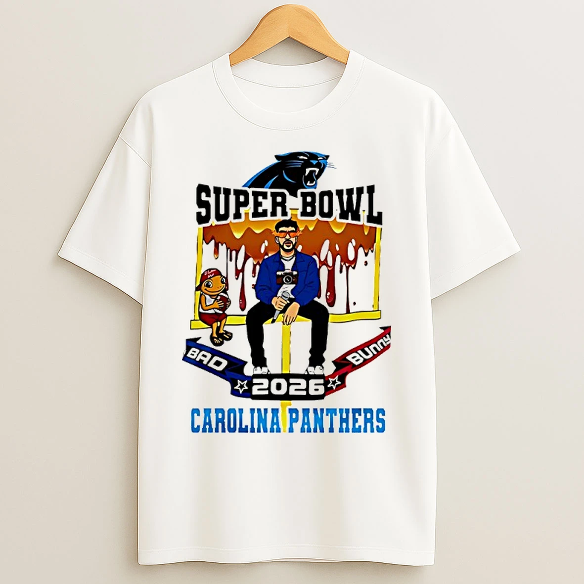 Classic Carolina Panthers X Bad Bunny Super Bowl 2026 T Shirts