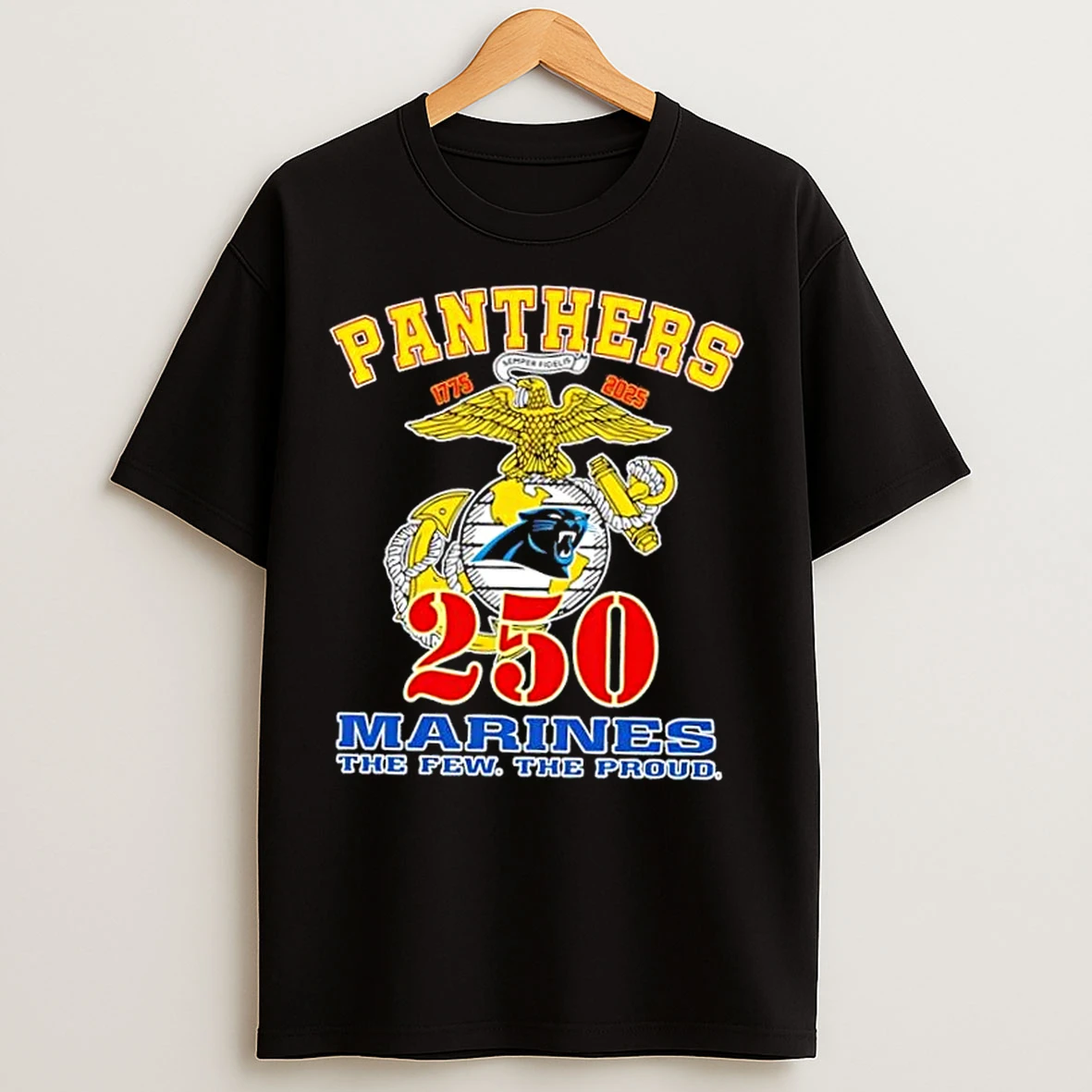 Classic Carolina Panthers X U S M C 250th Birthday Celebration T Shirts