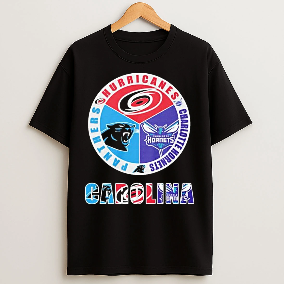 Classic Carolina Sports Teams 2025 Hurricanes Charlotte Hornets And Panthers Logo T Shirts