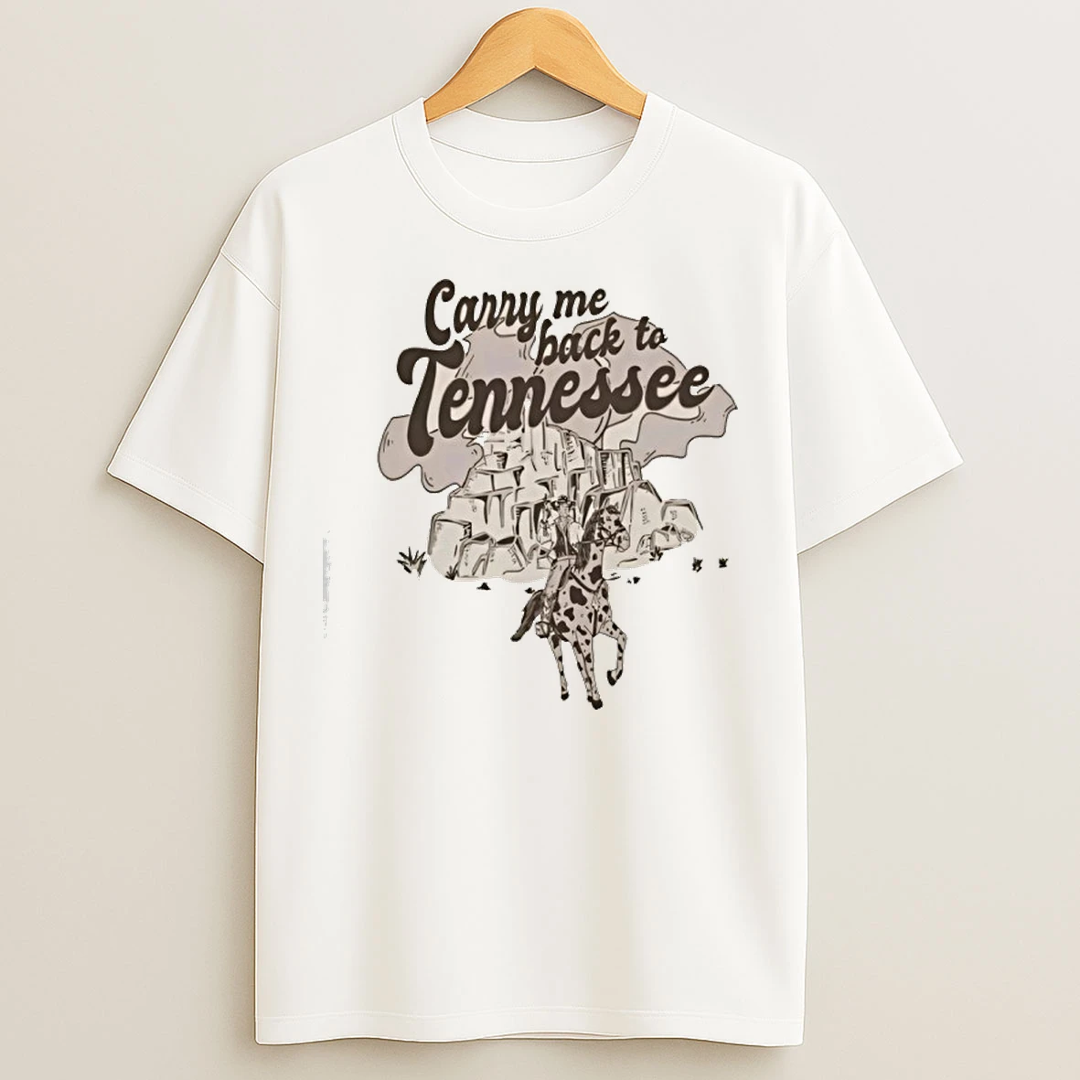 Classic Carry Me Back To Tennessee Person Horse Graphic T Shirts