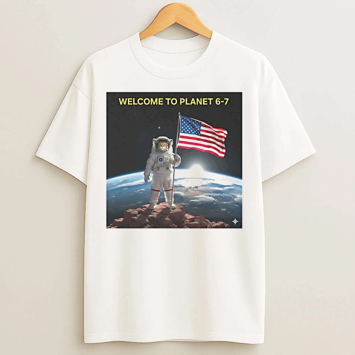 Classic Cat Astronaut Welcome To Planet 6 7 T Shirts