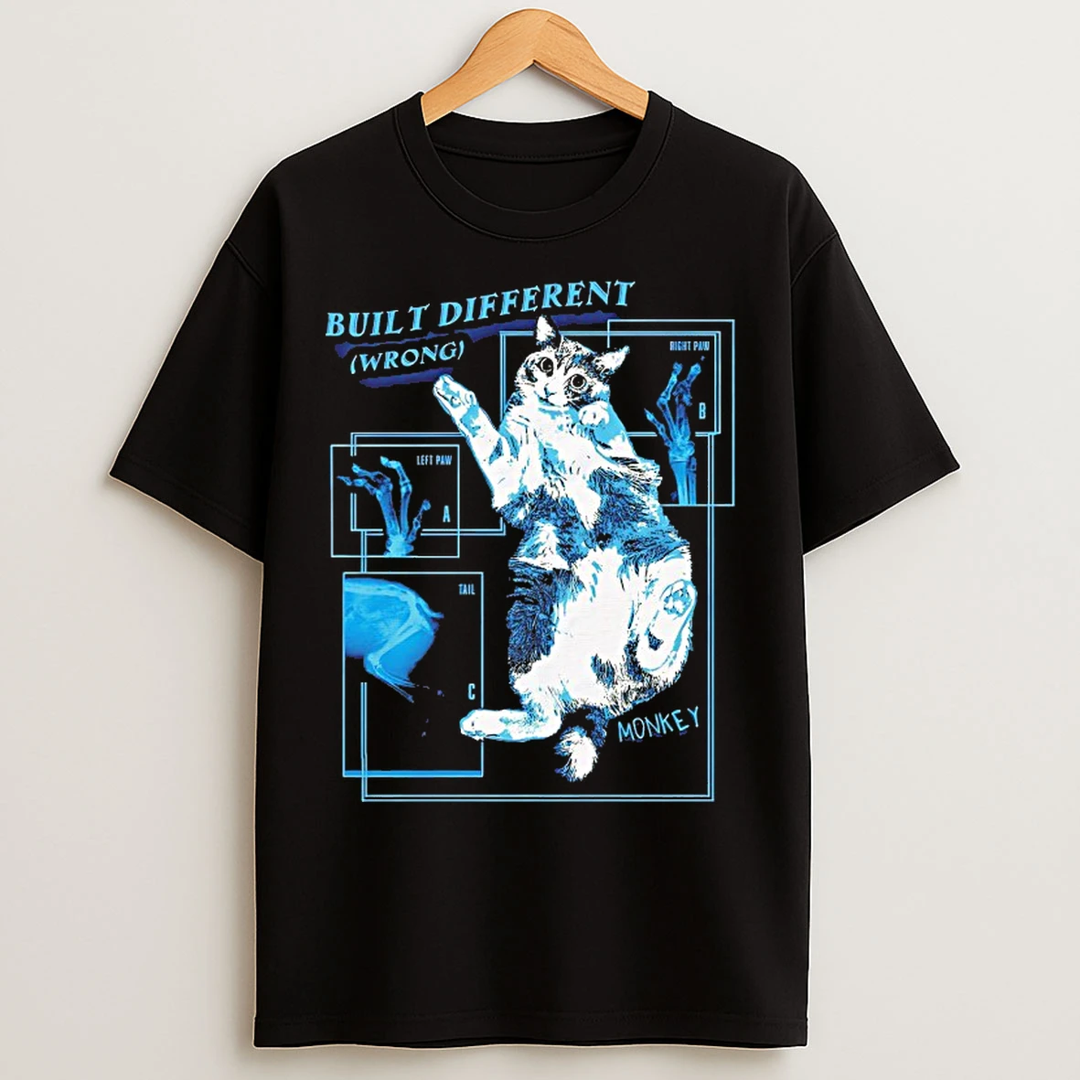 Classic Cat Built Different Wrong T Shirts
