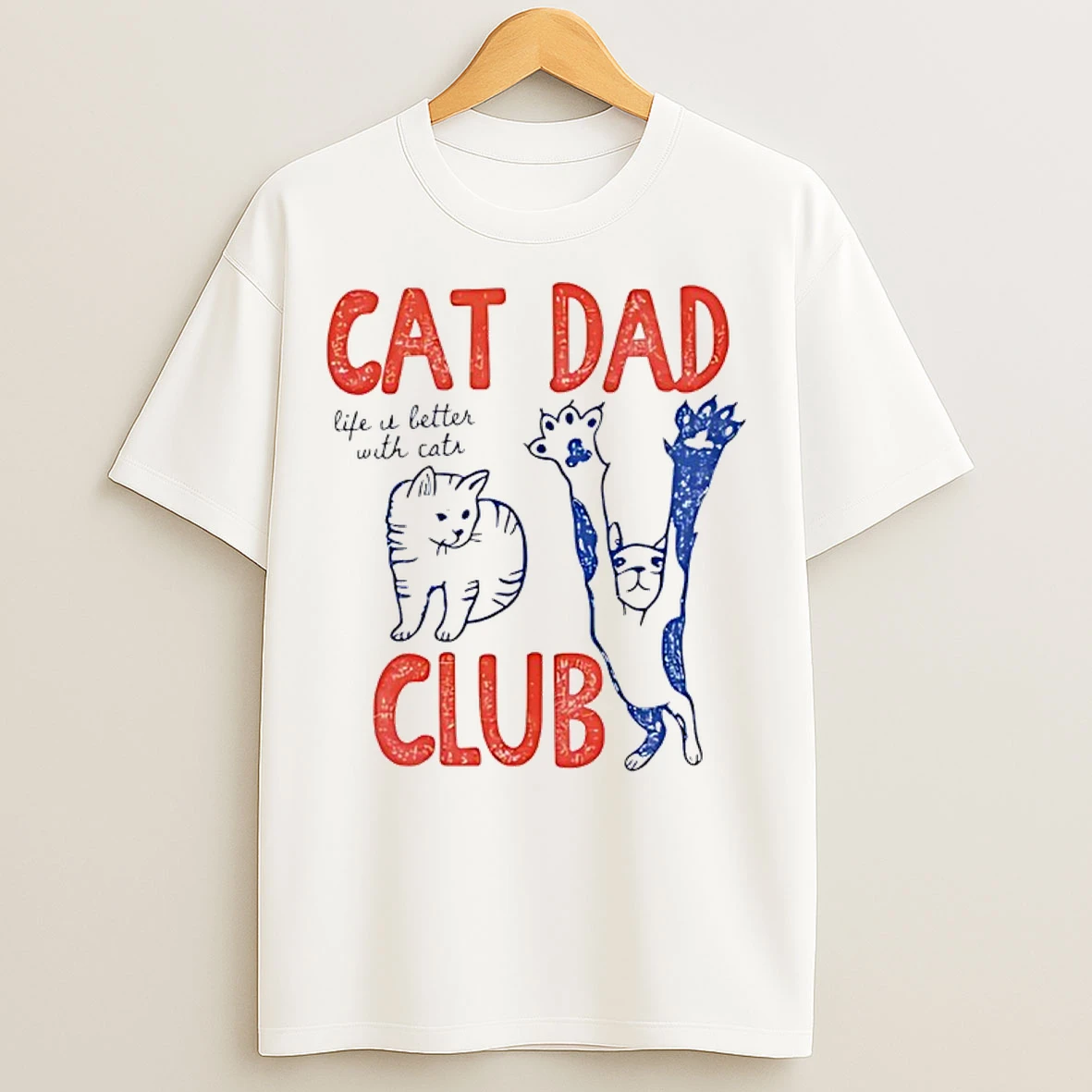 Classic Cat Dad Club Life It Better With Cats T Shirts