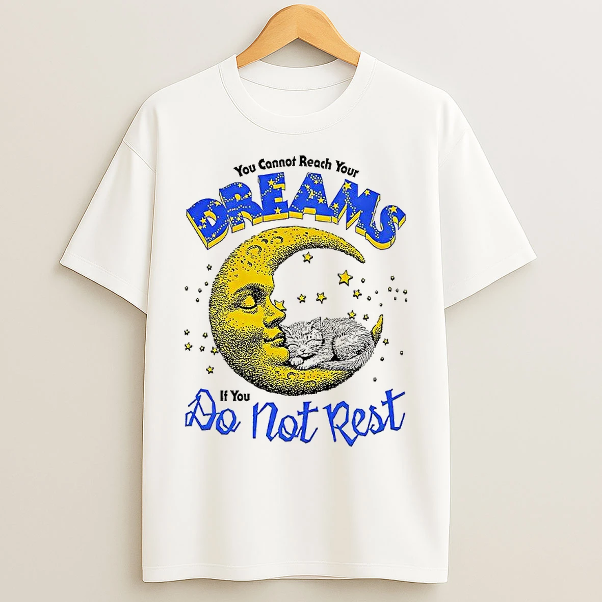 Classic Cat And Crescent Moonyou Cannot Reach Your Dreams If You Dont Rest T Shirts