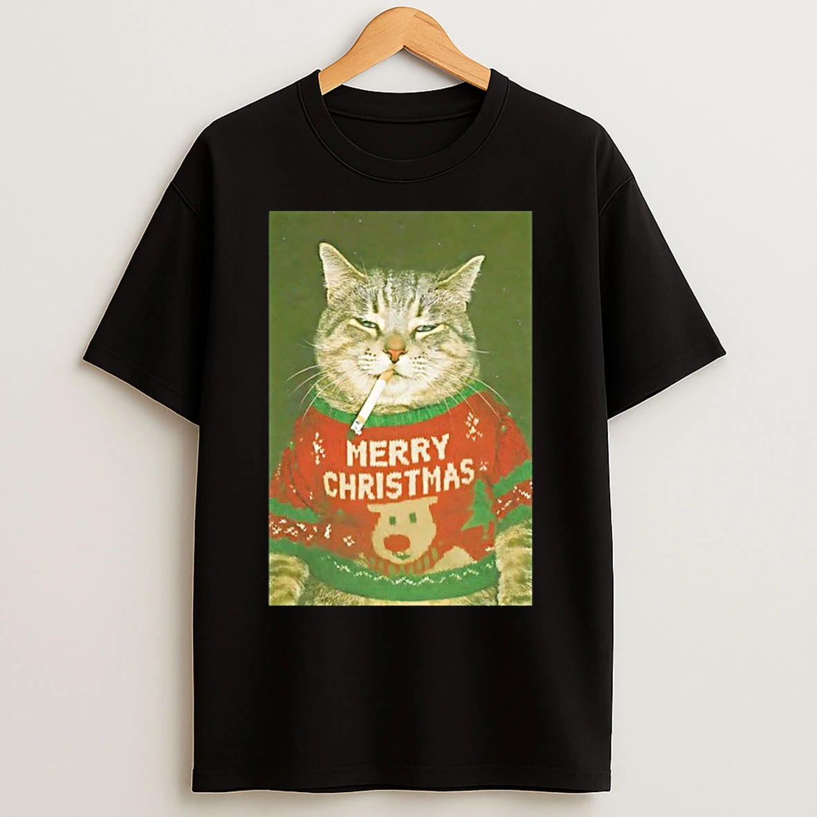 Classic Cat Cigarette Merry Christmas 2025 T Shirts