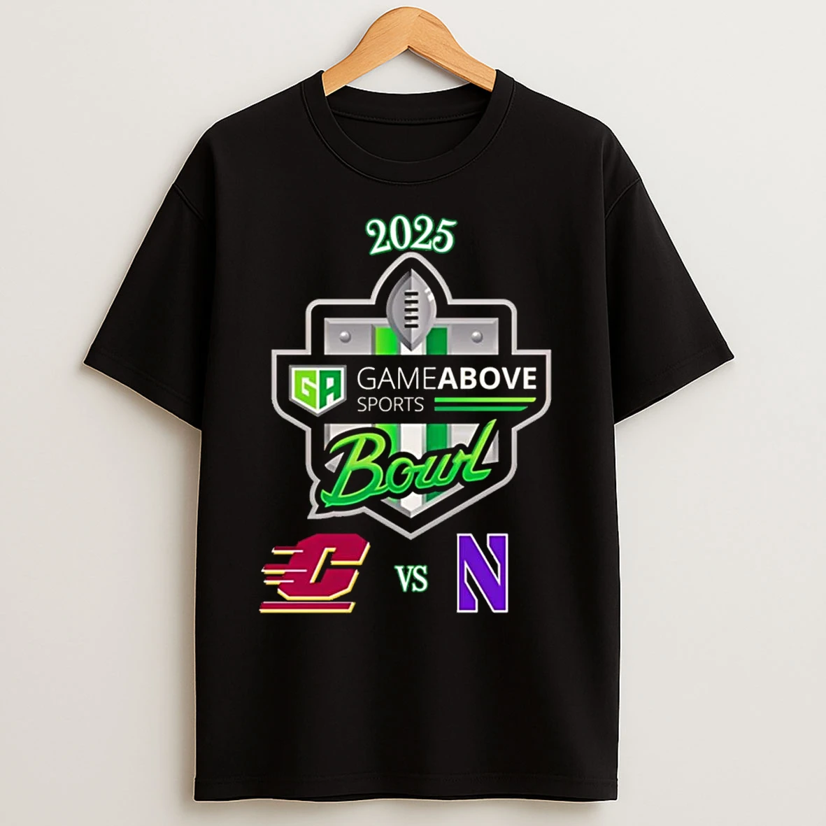 Classic Central Michigan Chippewas Vs Northwestern Wildcats 2025 Gameabove Sports Bowl T Shirts