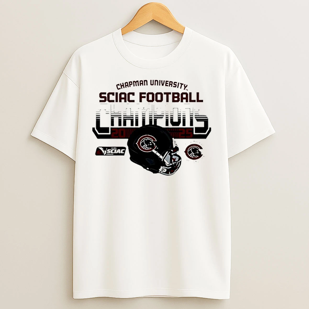 Classic Chapman University Football 2025 Sciac Champions T Shirts