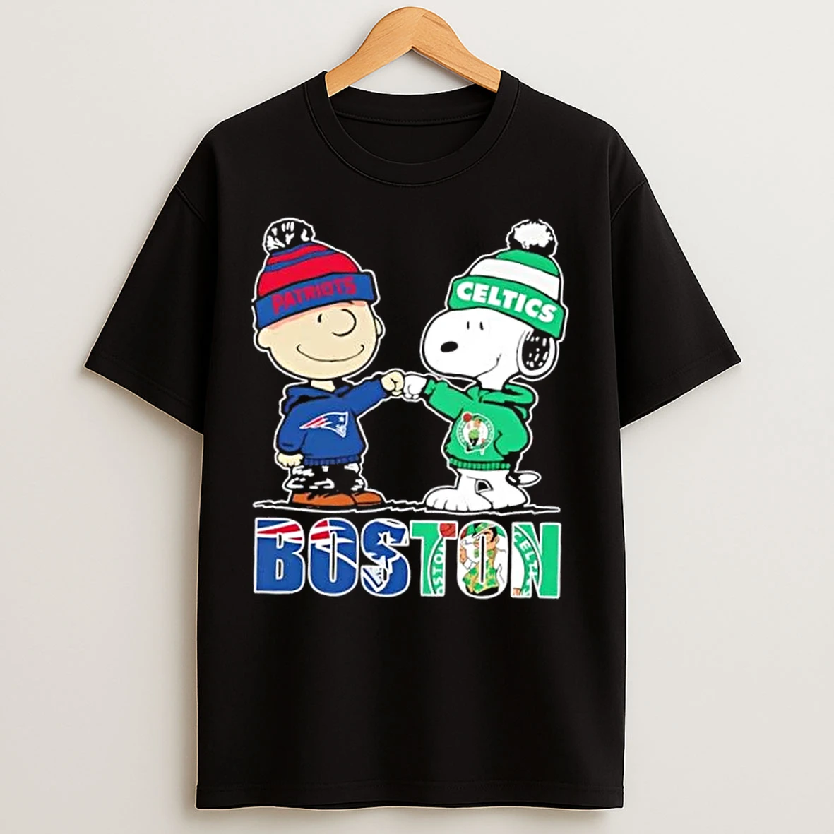 Classic Charlie Brown And Snoopy Boston City Sports New England Patriots X Boston Celtics T Shirts
