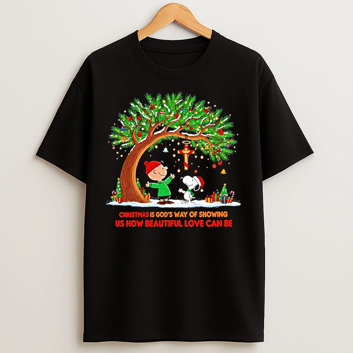 Classic Charlie Brown And Snoopy Christmas Is Gods Way Of Showing Us How Beautiful Love Can Be T Shirts
