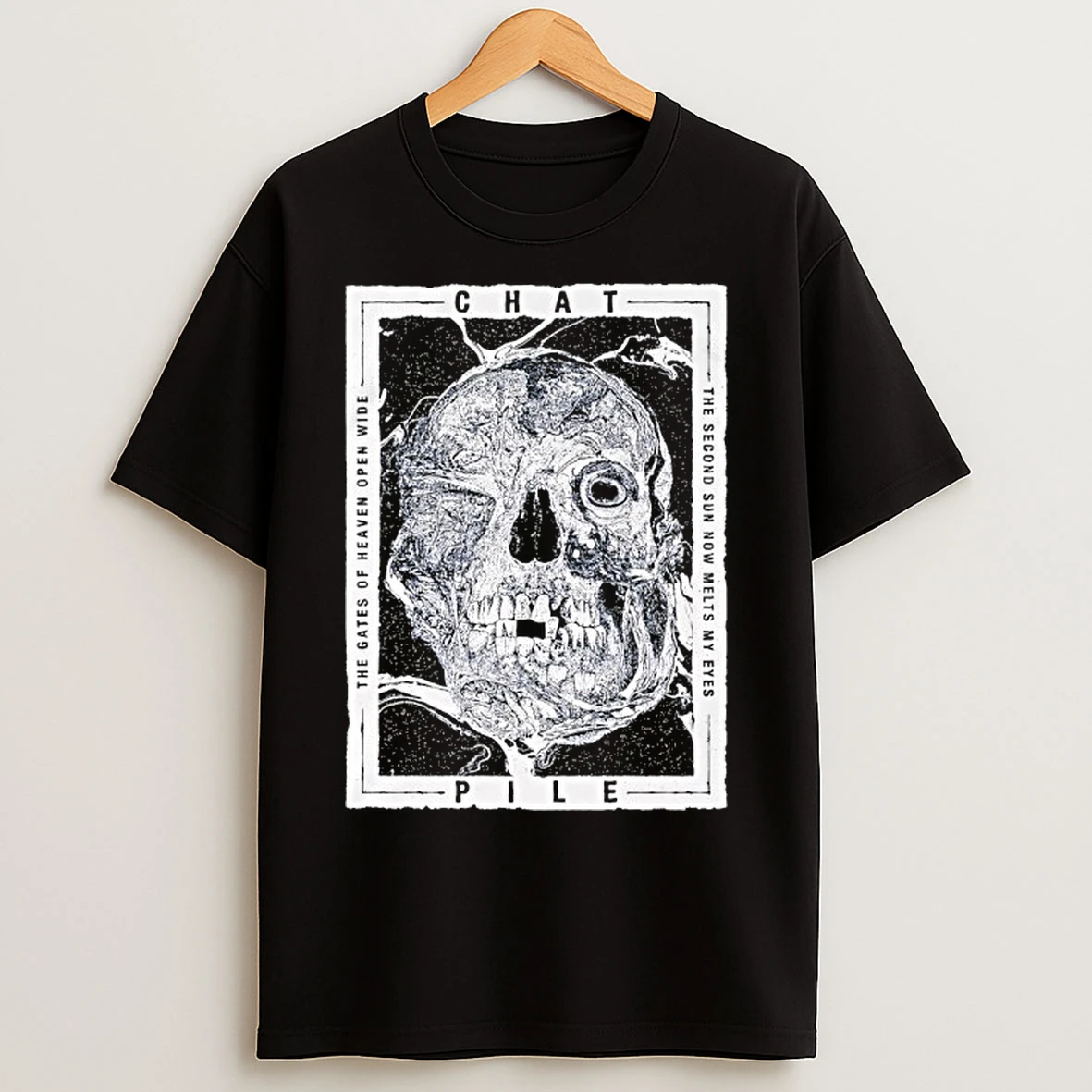 Classic Chat Pile Black Second Sun Skull T Shirts