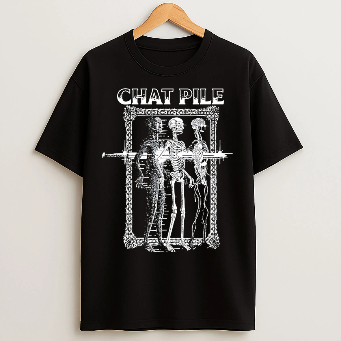 Classic Chat Pile Sword Skeleton T Shirts