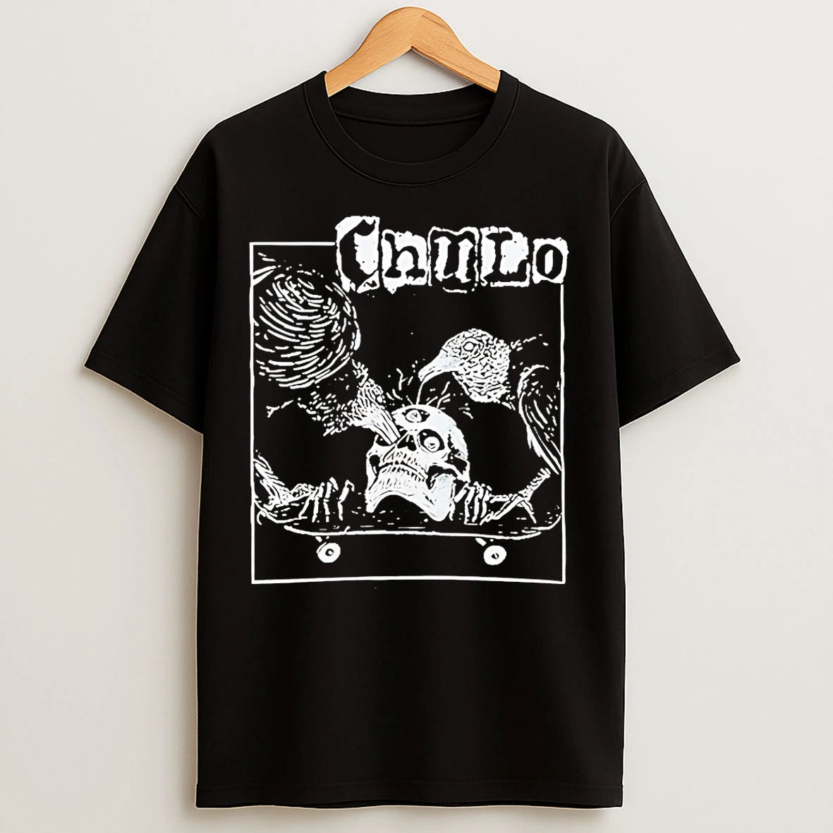 Classic Chaudo Skull Raven Skateboard T Shirts