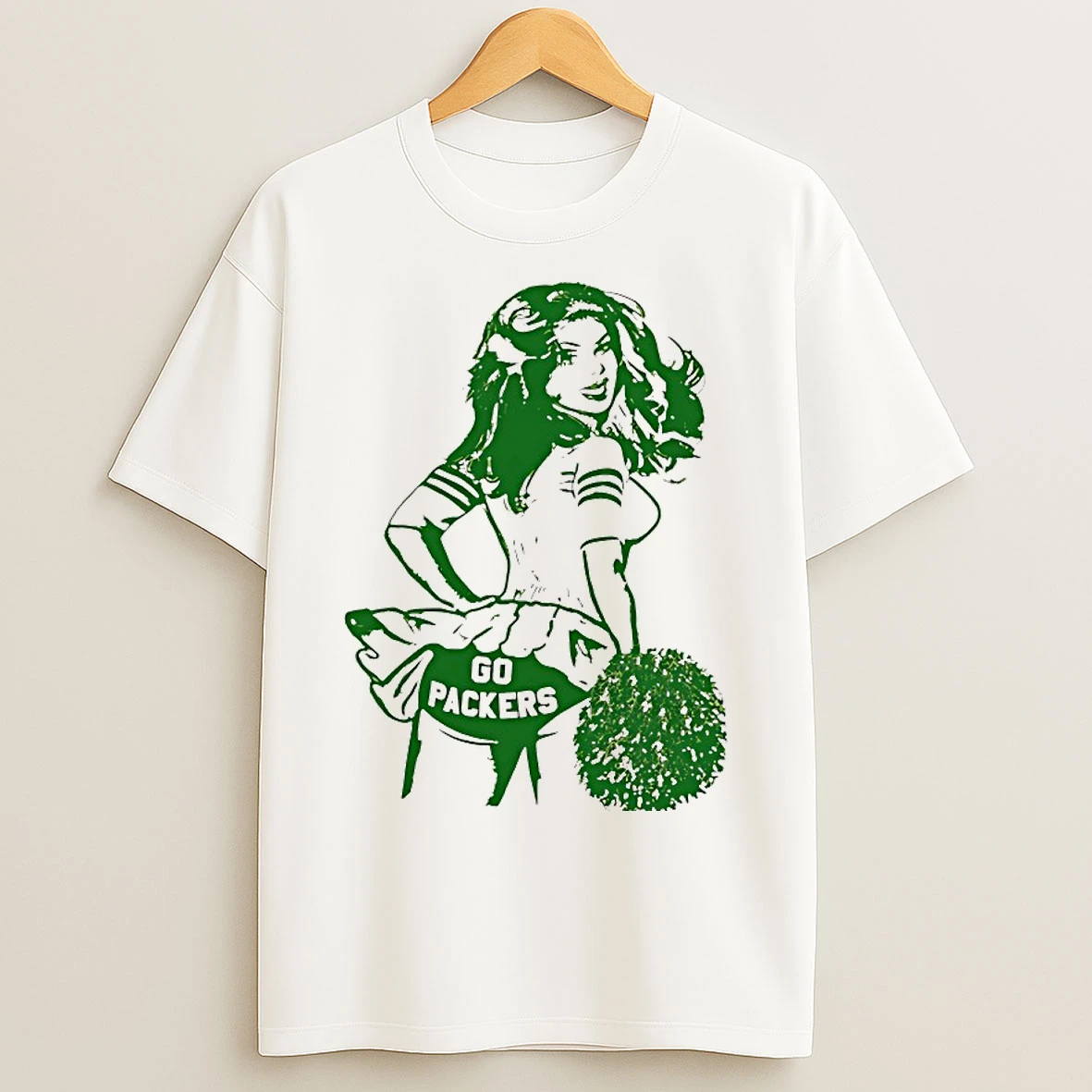 Classic Cheerleader Green Bay Packers Go Packers T Shirts