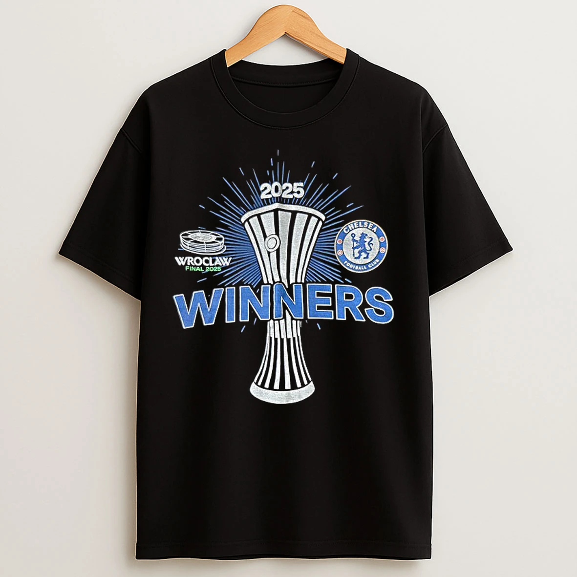 Classic Chelsea Football Club Uecl Winners Wroclaw Final 2025 Logo T Shirts