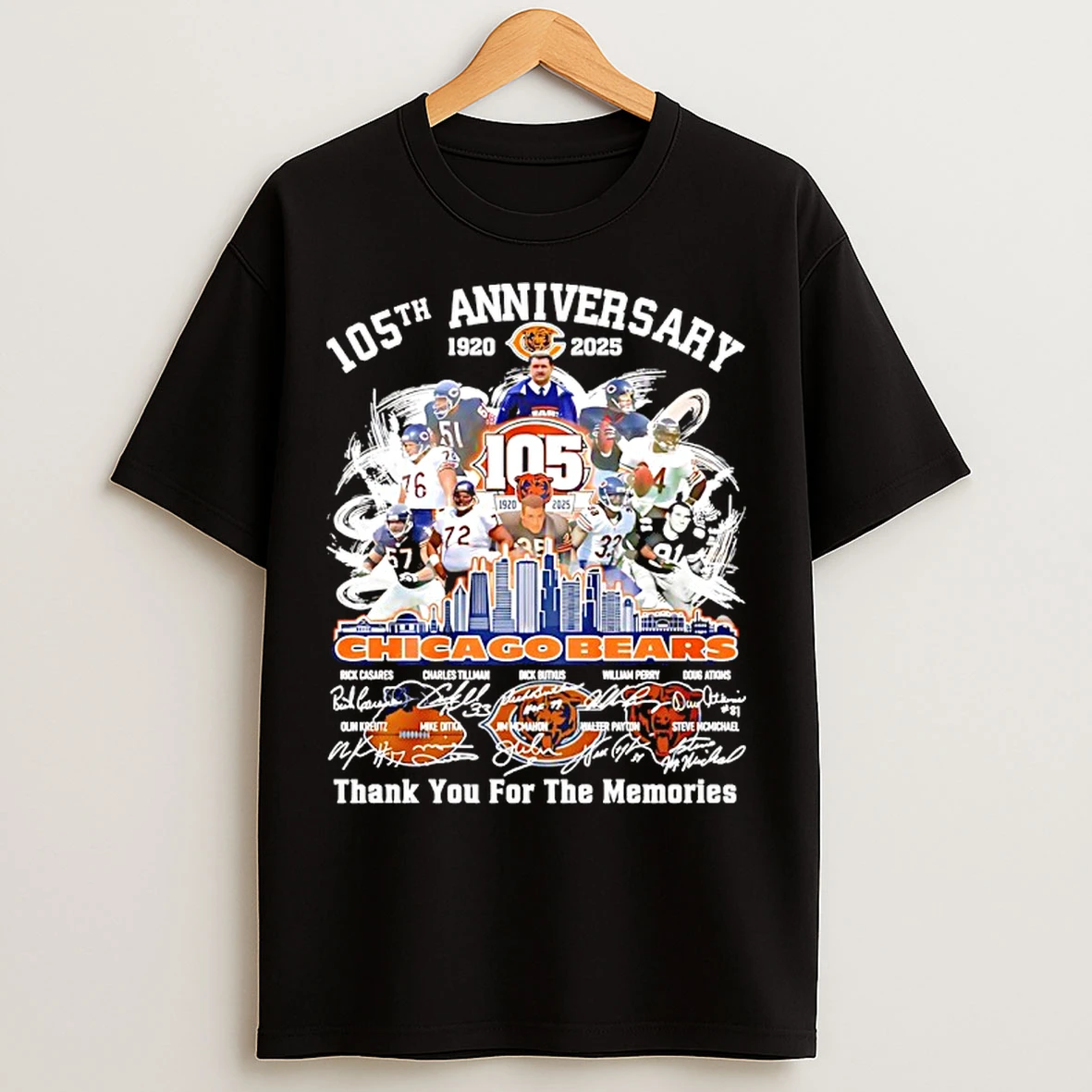 Classic Chicago Bears 105th Anniversary 1920 2025 Thank You For The Memories T Shirts
