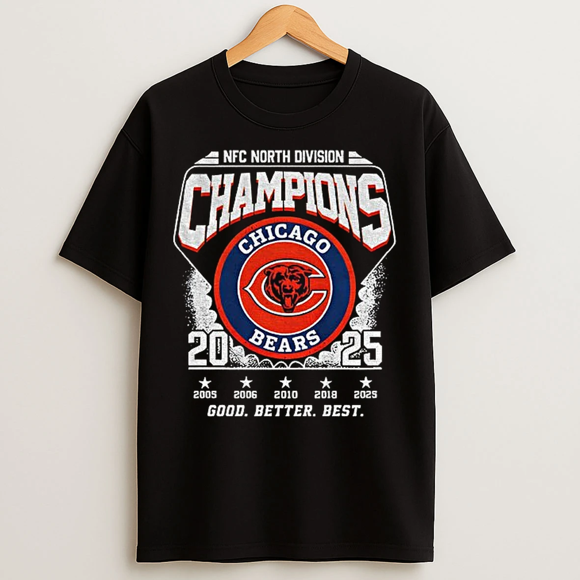 Classic Chicago Bears 2025 Nfc North Champions Division 2025 Good Better Best T Shirts