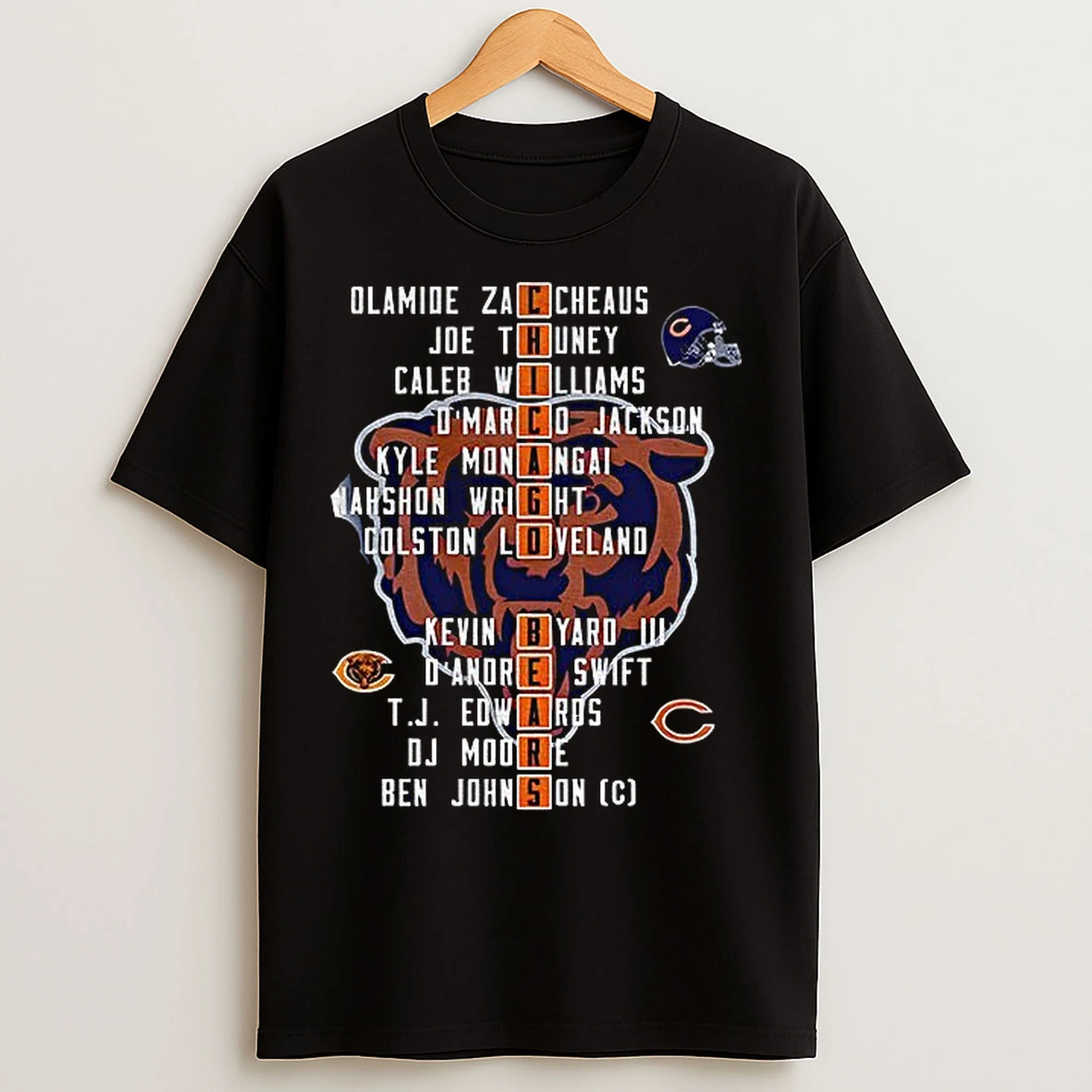 Classic Chicago Bears 2025 Olamide Zaccheaus Joe Thuney Caleb Williams Omarco Jackson T Shirts