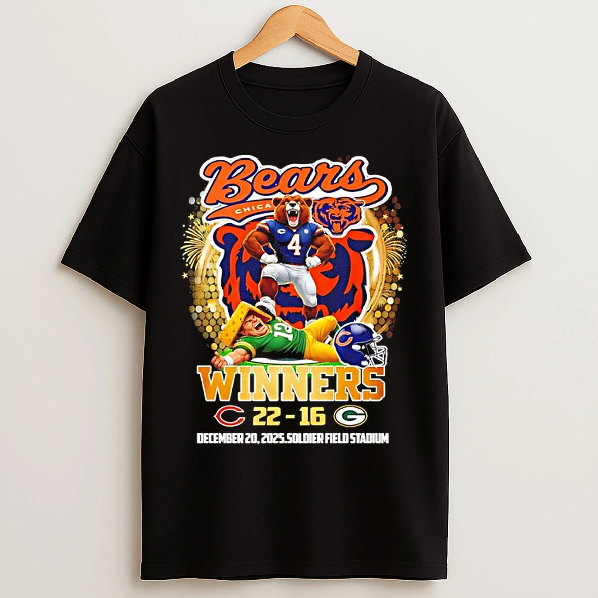 Classic Chicago Bears 2025 Playoffs Winner 22 16 Packers Score T Shirts