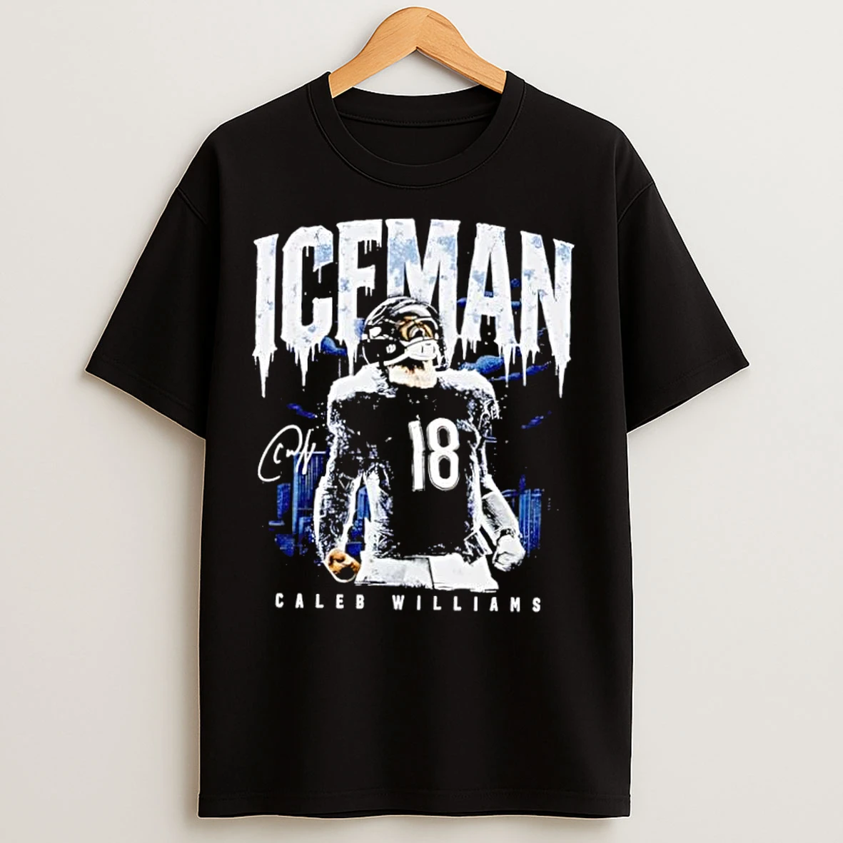 Classic Chicago Bears Caleb Williams Iceman Signature Style Retro T Shirts