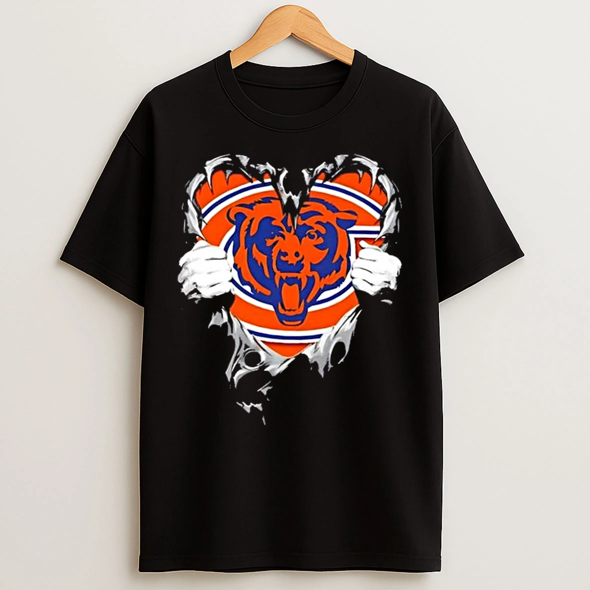 Classic Chicago Bears Rip The Chest Forever In My Heart T Shirts