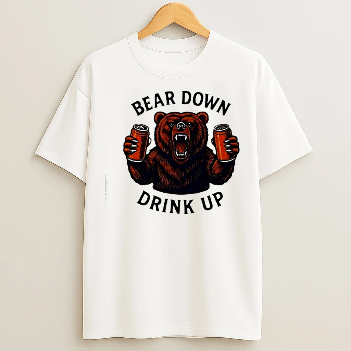 Classic Chicago Bears Football Grumpy Bear Down Drink Up T Shirts