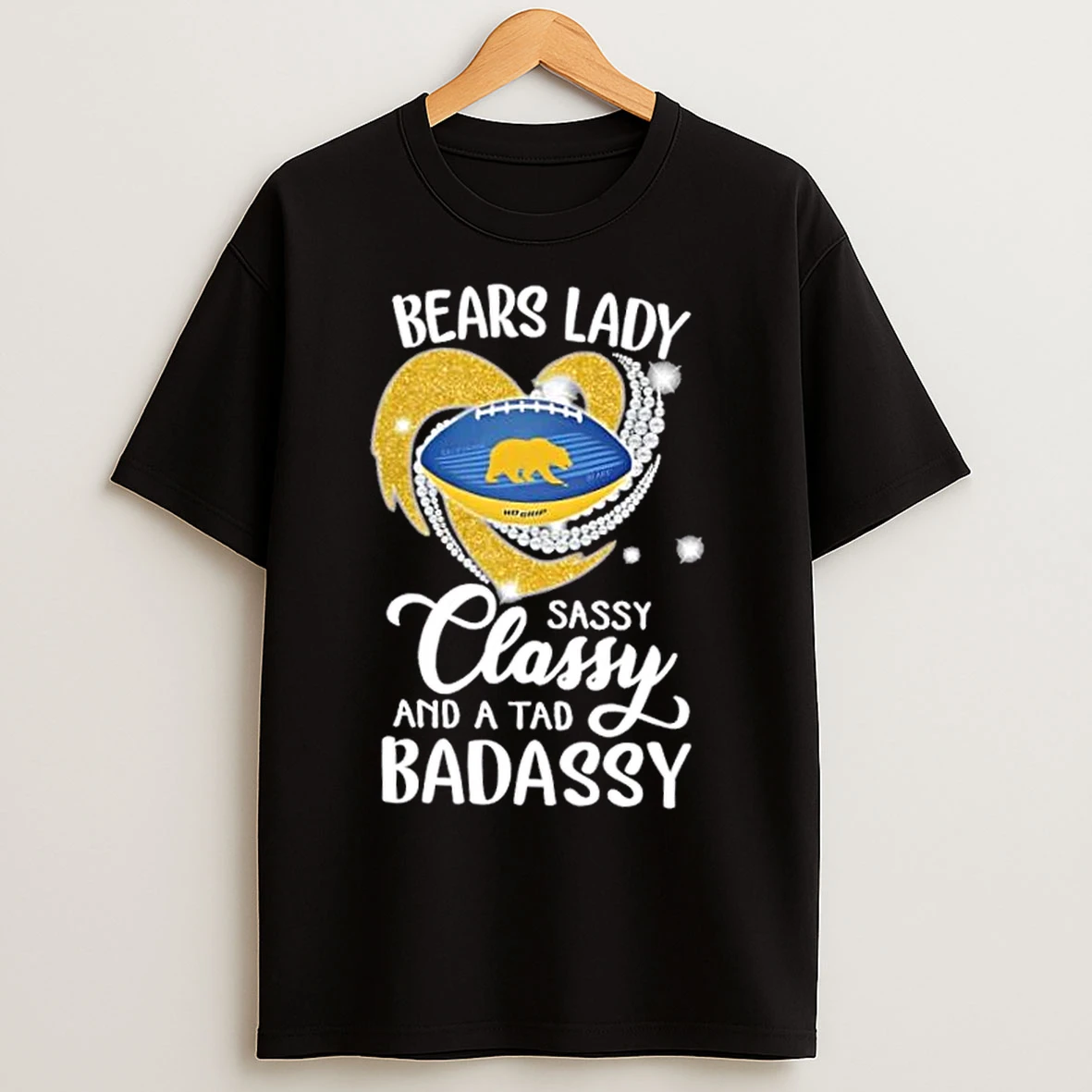 Classic Chicago Bears Lady Sassy Classy And A Tad Badassy Diamond Heart T Shirts