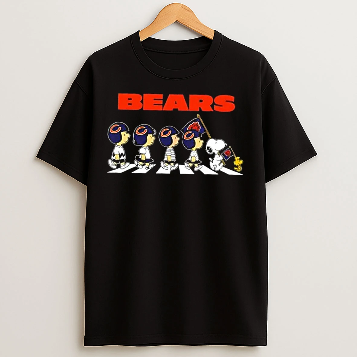 Classic Chicago Bears X Peanuts Snoopy And Friends Abbey Road T Shirts