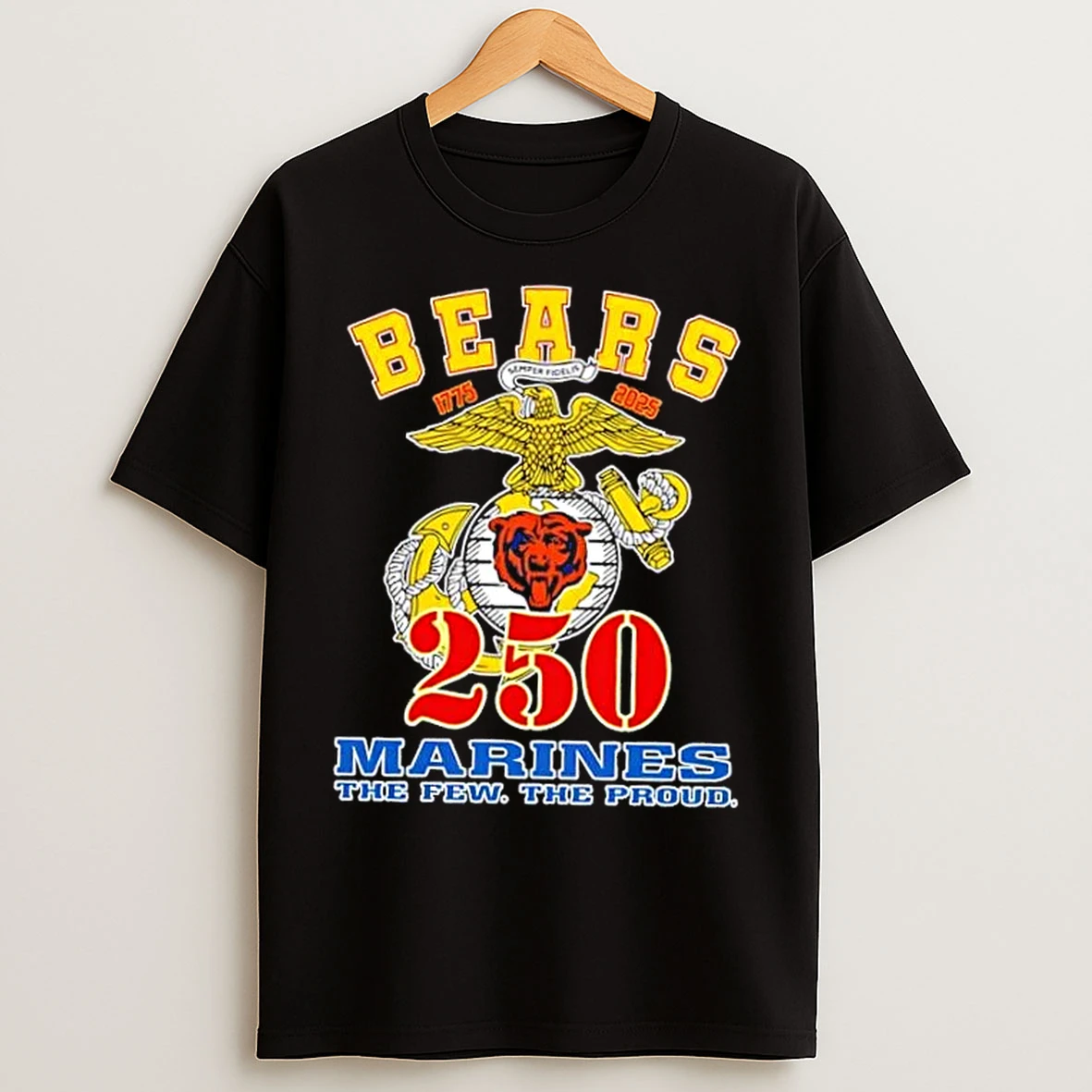 Classic Chicago Bears X U S M C 250th Birthday Celebration T Shirts