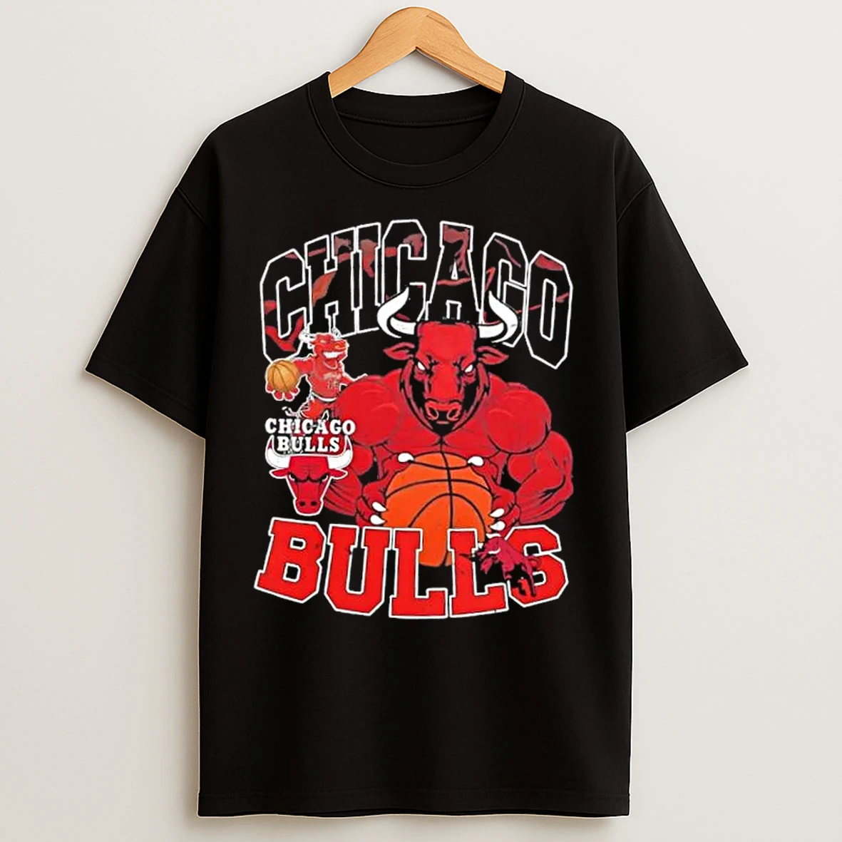 Classic Chicago Bulls Mascot Basketball Graphic T Shirts