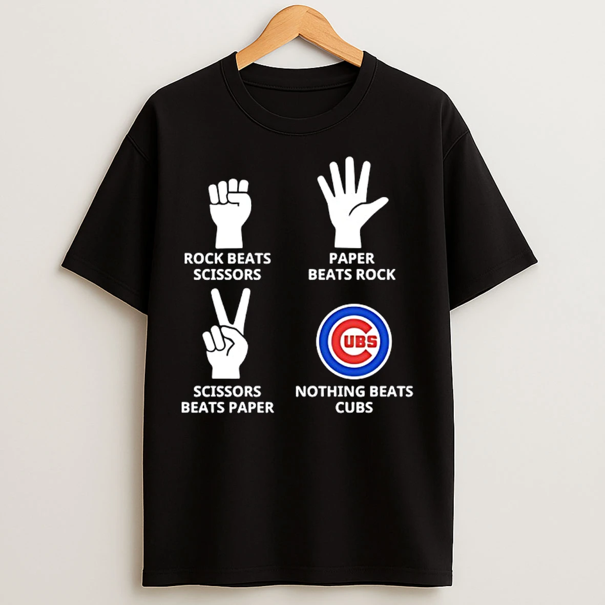 Classic Chicago Cubs Nothing Beats Rock Beats Scissors Paper Beats Rock Scissors Beats Paper T Shirts