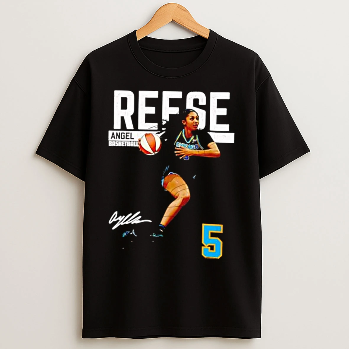 Classic Chicago Sky Angel Reese 5 Signature Basketball Fan Stylish T Shirts